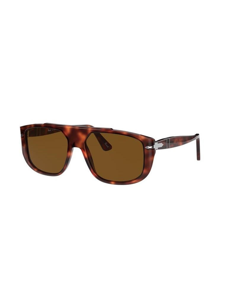 Okulary przeciwsłoneczne Persol PO 3261S 54 24/57 Brązowe Unisex Prostokątne