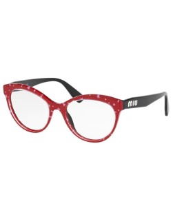 Okulary korekcyjne Miu Miu MU 04RV 53 1401O1 Czerwone Damskie Owalne