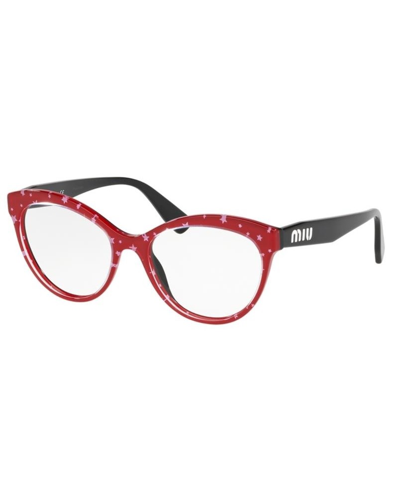 Okulary korekcyjne Miu Miu MU 04RV 53 1401O1 Czerwone Damskie Owalne