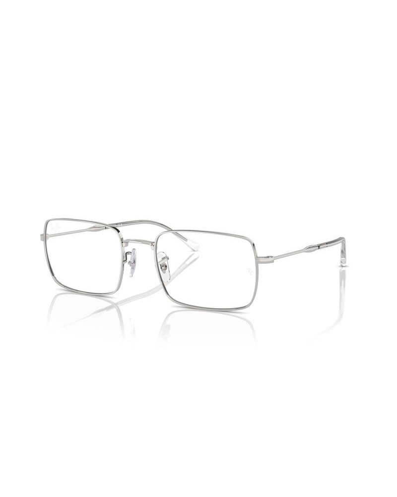 Okulary korekcyjne Ray-Ban RX 6520 55 2501 Srebrne Unisex Prostokątne