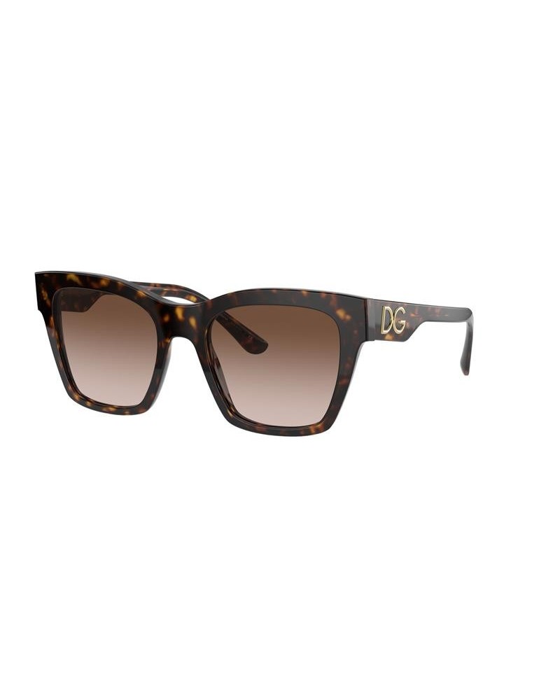 Okulary przeciwsłoneczne Dolce & Gabbana DG 4384 53 502/13 Brązowe Damskie Prostokątne