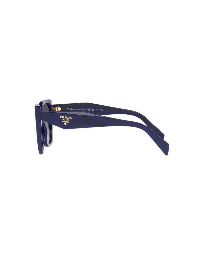 Okulary przeciwsłoneczne Prada PR 19ZS 55 18D5W1 Niebieskie Damskie Prostokątne