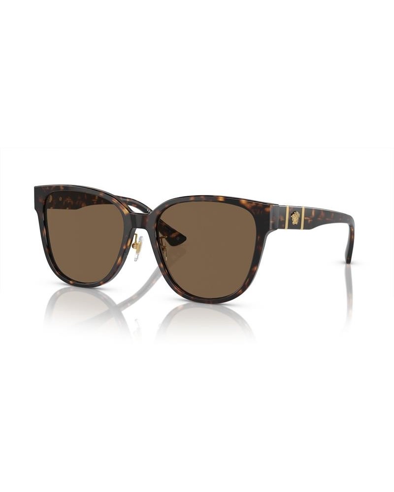 Okulary przeciwsłoneczne Versace VE 4460D 57 108/73 Brązowe Damskie Prostokątne