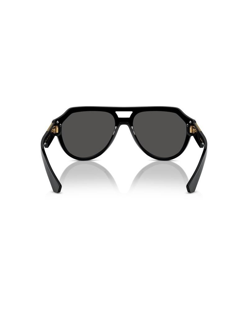 Okulary przeciwsłoneczne Dolce & Gabbana DG 4466 56 501/87 Czarne Męskie Prostokątne