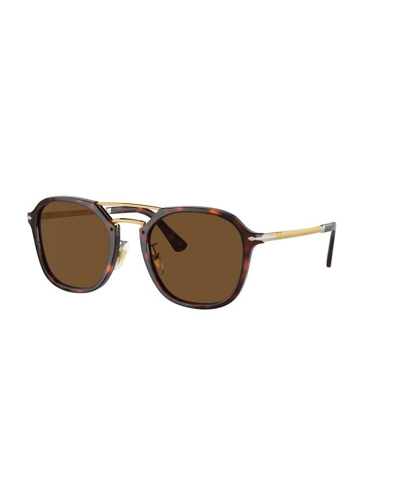 Okulary przeciwsłoneczne Persol PO 3352S 55 24/57 Brązowe Unisex Prostokątne