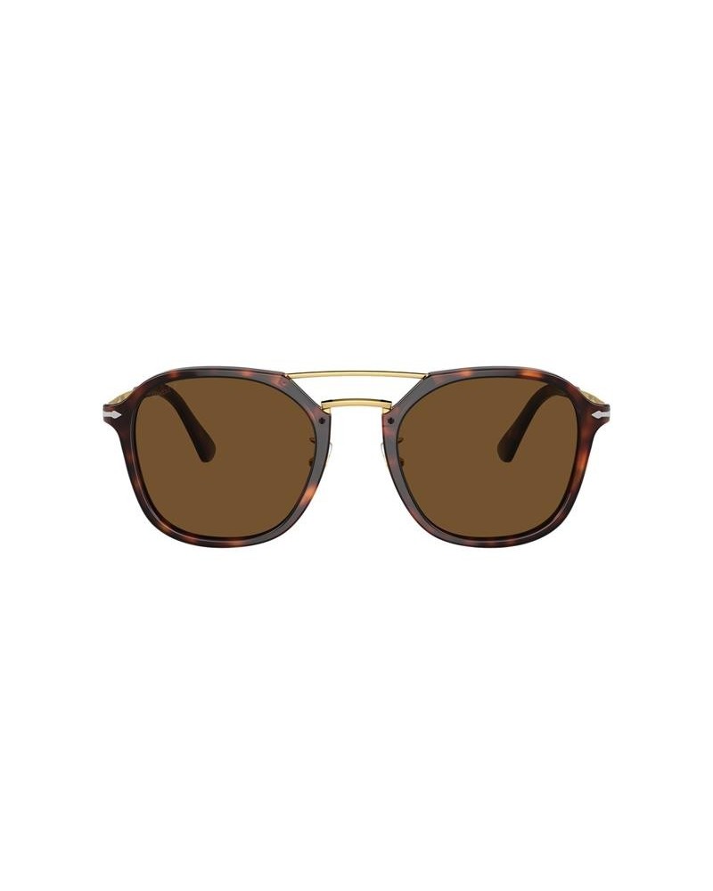 Okulary przeciwsłoneczne Persol PO 3352S 55 24/57 Brązowe Unisex Prostokątne
