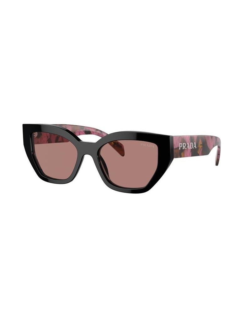 Okulary przeciwsłoneczne Prada PR A09S 53 12O10D Czarne Damskie Motylki
