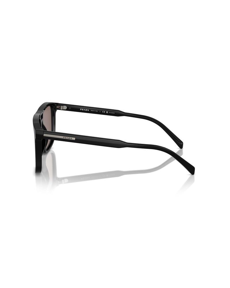 Okulary przeciwsłoneczne Prada PR A22S 56 16K30H Czarne Męskie Prostokątne