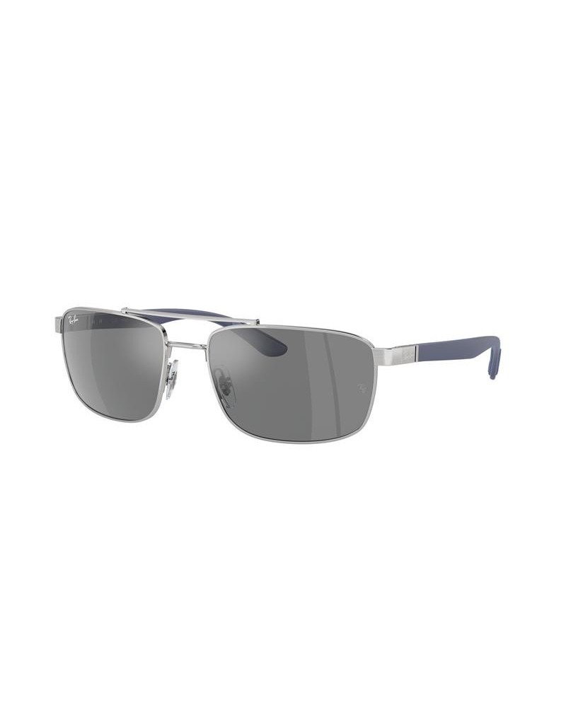 Okulary przeciwsłoneczne Ray-Ban RB 3737 60 003/6G Srebrne Unisex Prostokątne