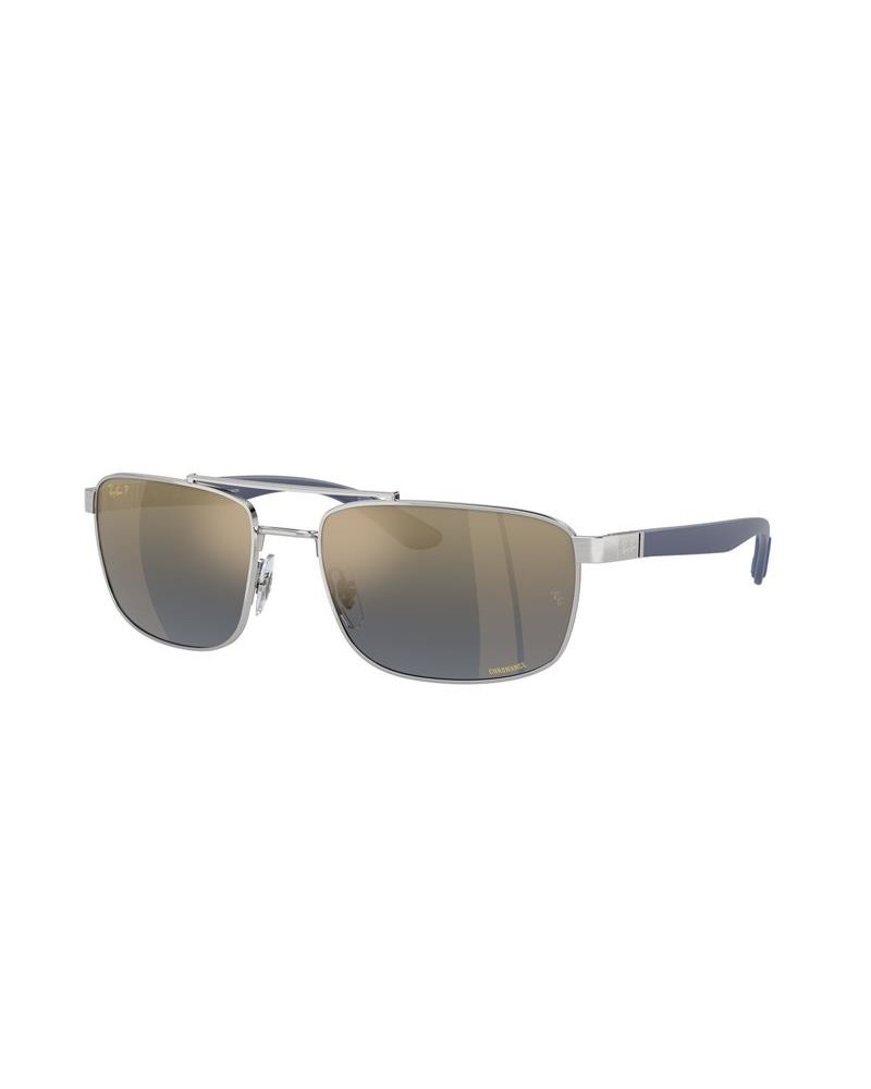 Okulary przeciwsłoneczne Ray-Ban RB 3737CH 60 003/J0 Srebrne Unisex Prostokątne