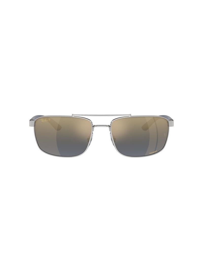 Okulary przeciwsłoneczne Ray-Ban RB 3737CH 60 003/J0 Srebrne Unisex Prostokątne