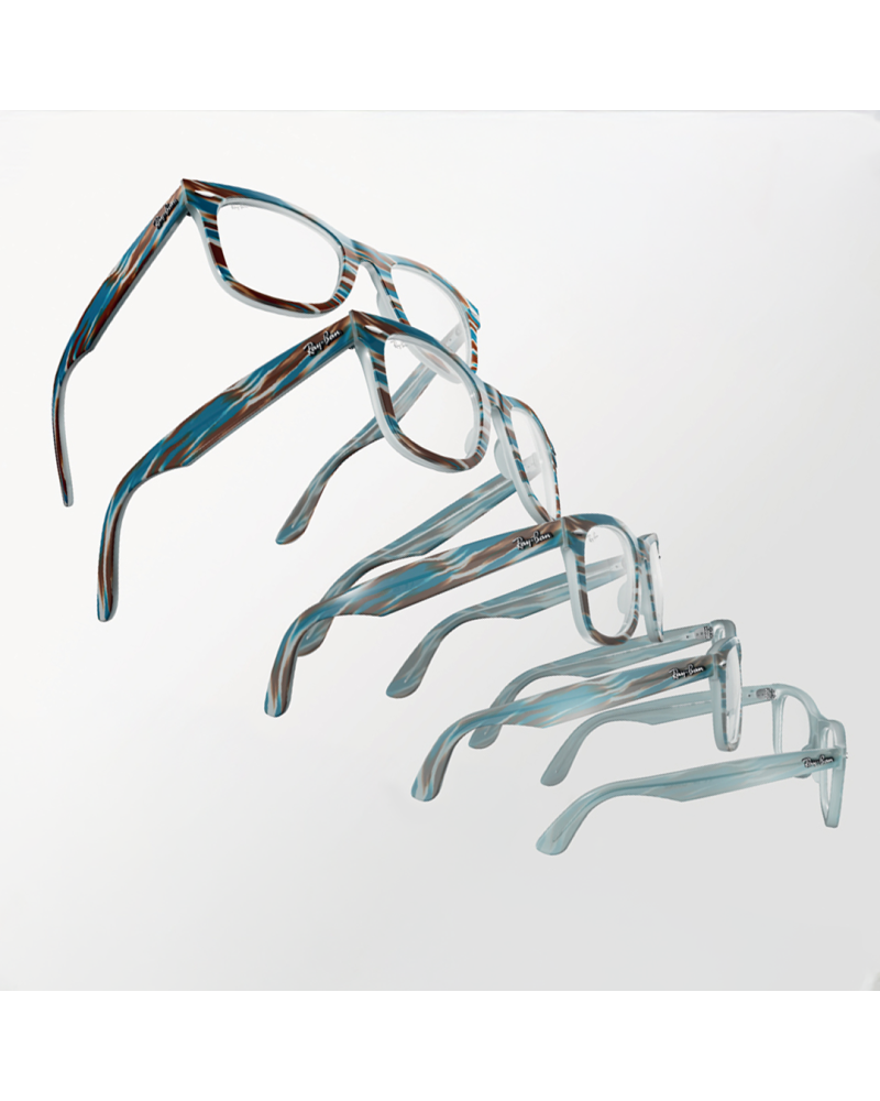 Okulary korekcyjne Ray-Ban RX 4340V 50 8384 WAYFARER Transitions® Niebieskie Unisex Prostokątne