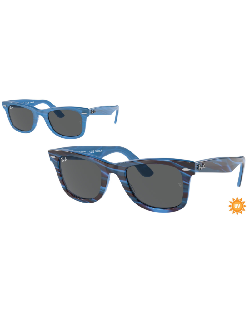 Okulary przeciwsłoneczne Ray-Ban RB 2140 50 1409B1 WAYFARER Transitions® Niebieskie Unisex Prostokątne