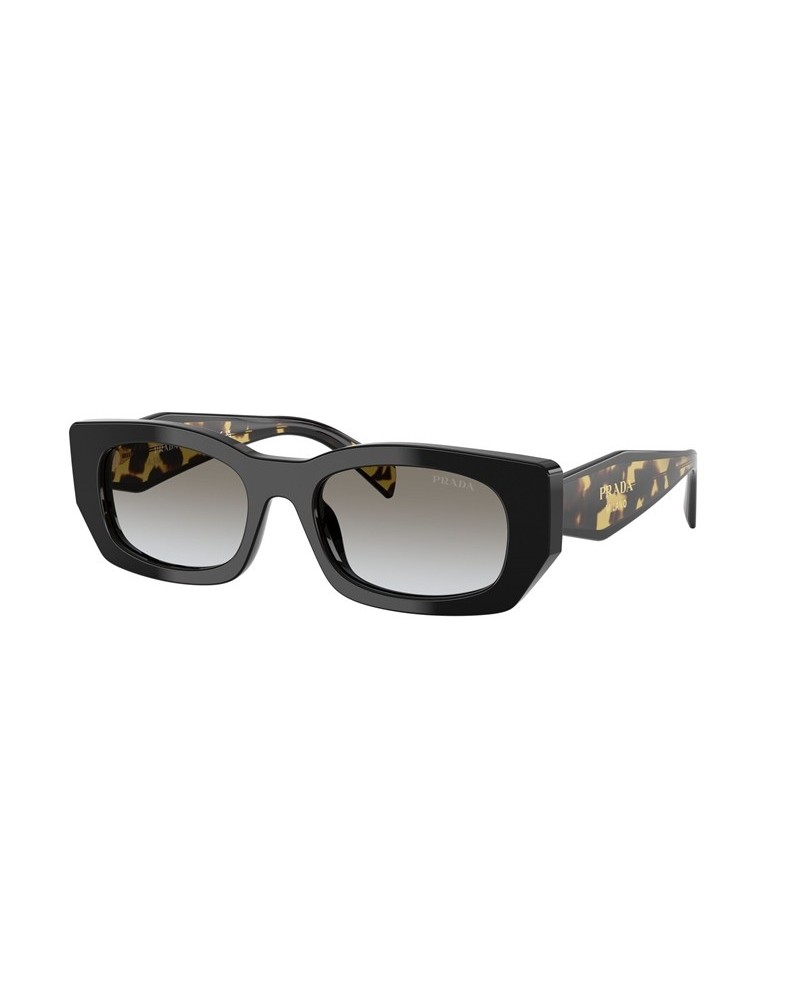 Okulary przeciwsłoneczne Prada PR B05S 53 3890A7 Czarne Damskie Prostokątne