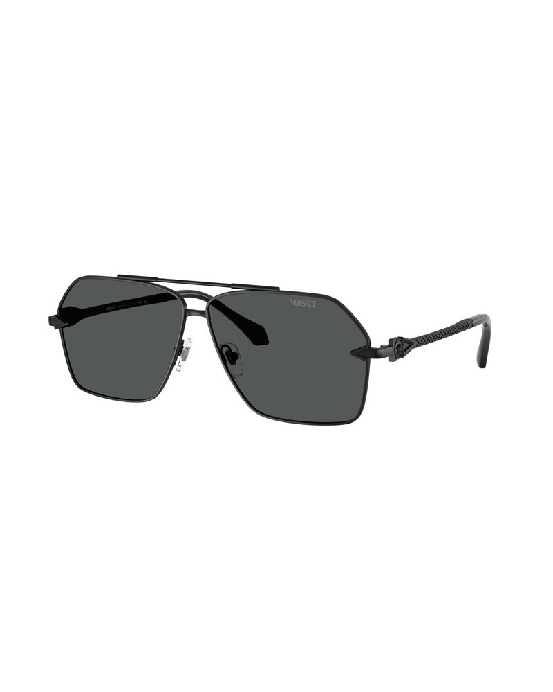 Okulary przeciwsłoneczne Versace VE 2284 63 143687 Czarne Męskie Aviator