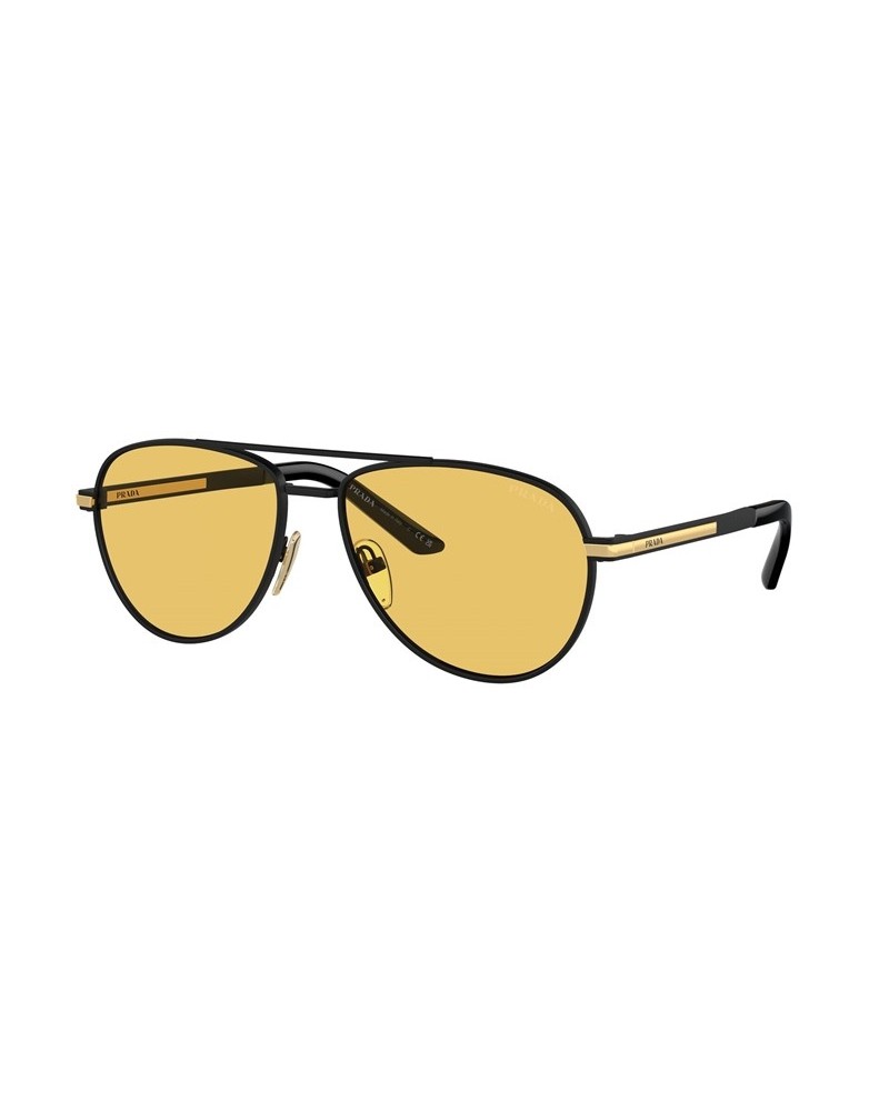Okulary przeciwsłoneczne Prada PR A54S 60 1BO90C Czarne Męskie Aviator